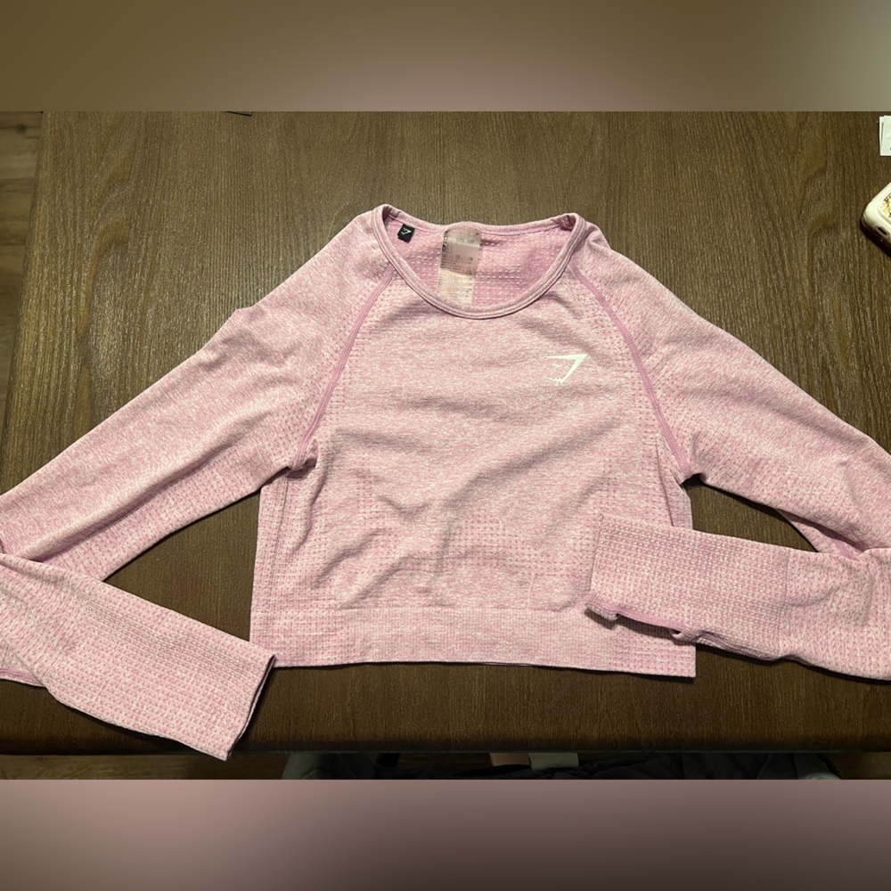 Gymshark Light Pink Athletic Top long sleeve sz M